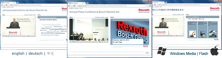 BOSCH REXROTH Jahrespressekonferenz in 3 Sprachen und 2 Formaten