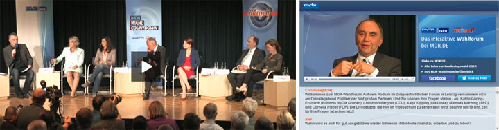 Im Dialog mit den Politikern – Live-Webcast mit interaktiver Frage-Option für den MDR
