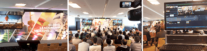 internationale Videoübertragung des SIG Global Leadership Meeting, inkl. Bühnenbau und Veranstaltungstechnik