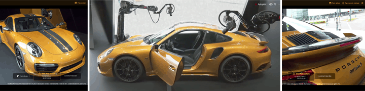 Interaktiver Livestream vom Porsche 911 Turbo S: Dank fernsteuerbarer Webcams werden User selbst zum Kameramann und Bild-Regisseur