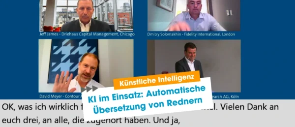 KI im Einsatz: Automatische Übersetzung von Rednern auf einem Panel zum Thema KI