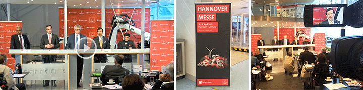 Videoproduktion auf der Hannover Messe — NC3 Kamerateam bei der Abschluss-Pressekonferenz